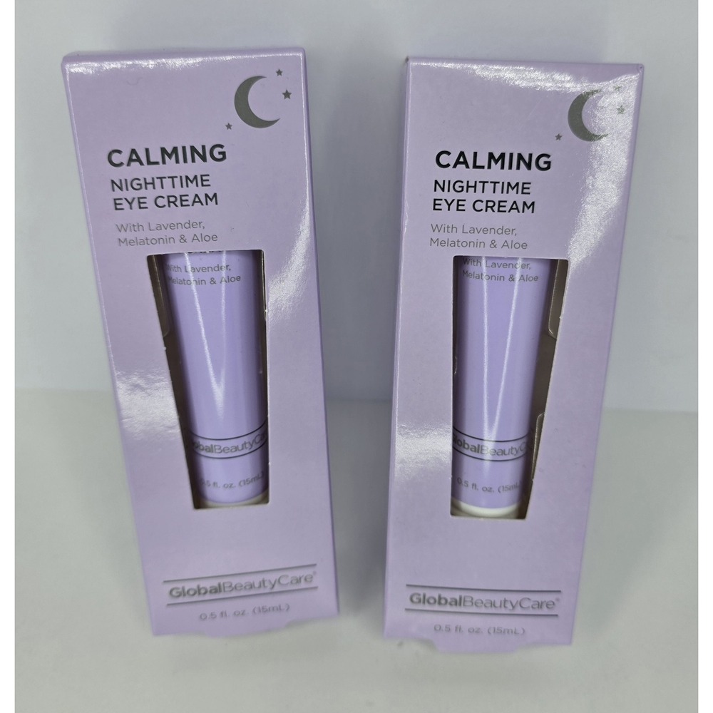 2~Global Beauty Care Calming Nighttime Eye Cream Lavender Melatonin & Aloe 0.5oz